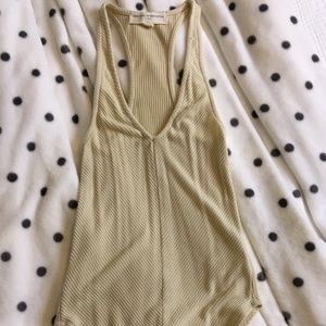 Project Social T x Urban Outfitters - Cream Racerback Ribbed Tank Top